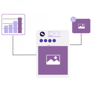 Interface de gestion des réseaux sociaux montrant une publication, une analyse de performance et un aperçu visuel — Community Management par ReachLab
